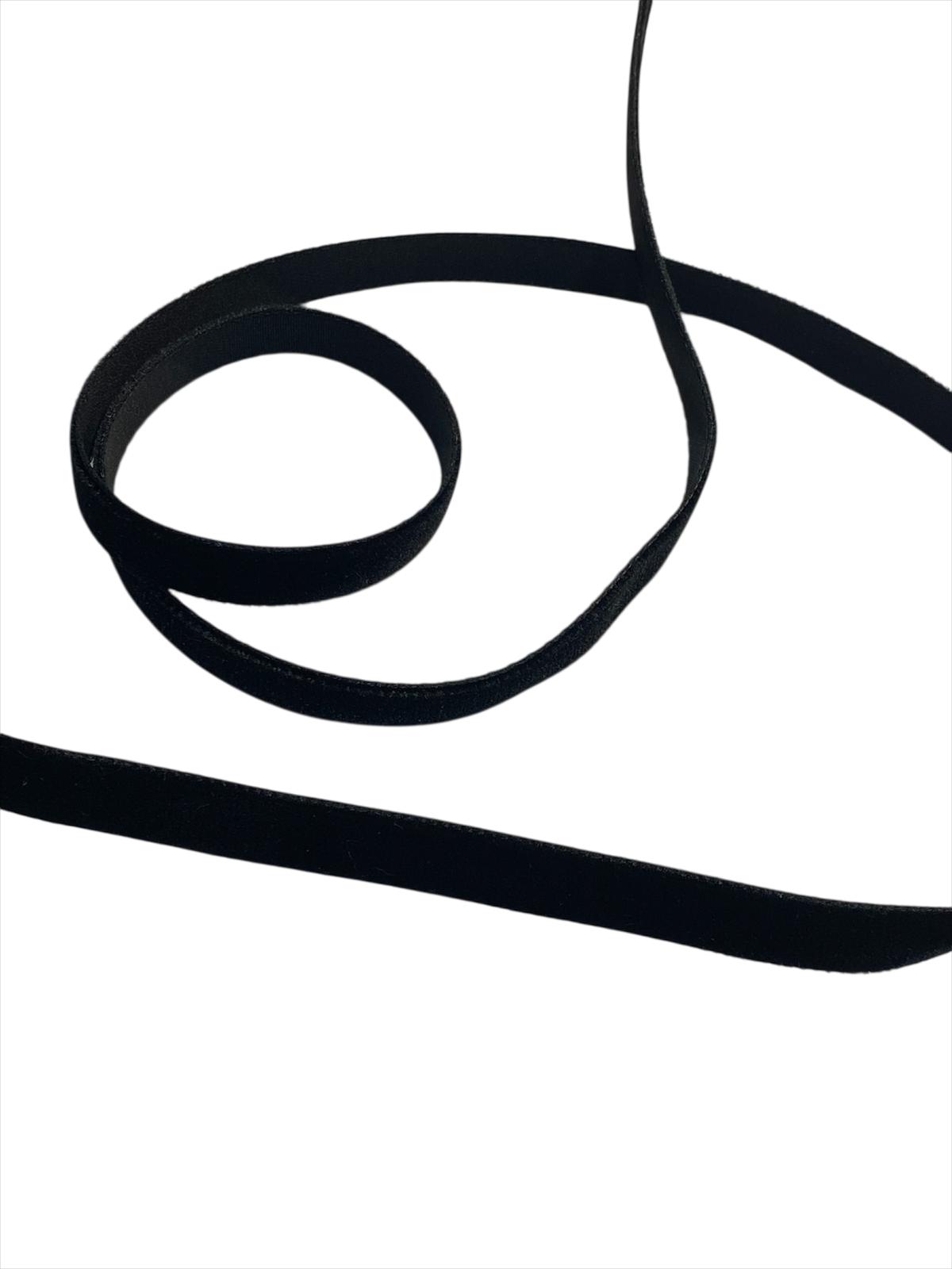 9mm Velvet Ribbon - Black (Price per 25cm)