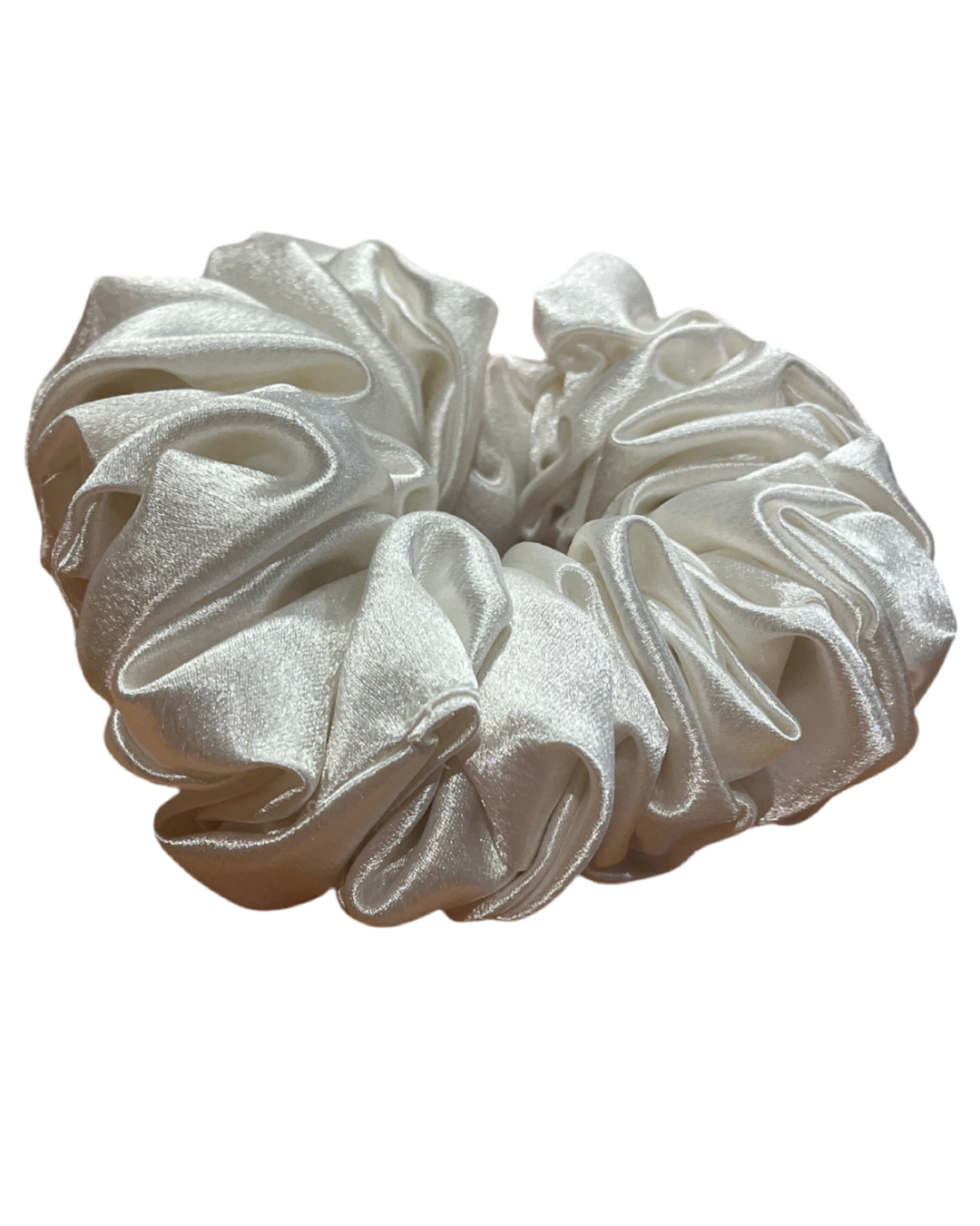 Ivory Satin Scrunchie