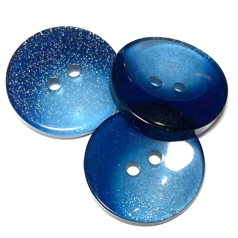 17mm Navy Glitter 2 Hole Button (B08)
