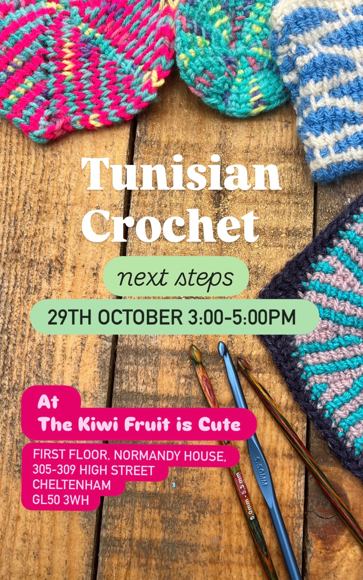 Tunisian Crochet Next Steps Class - 29/10/2026
