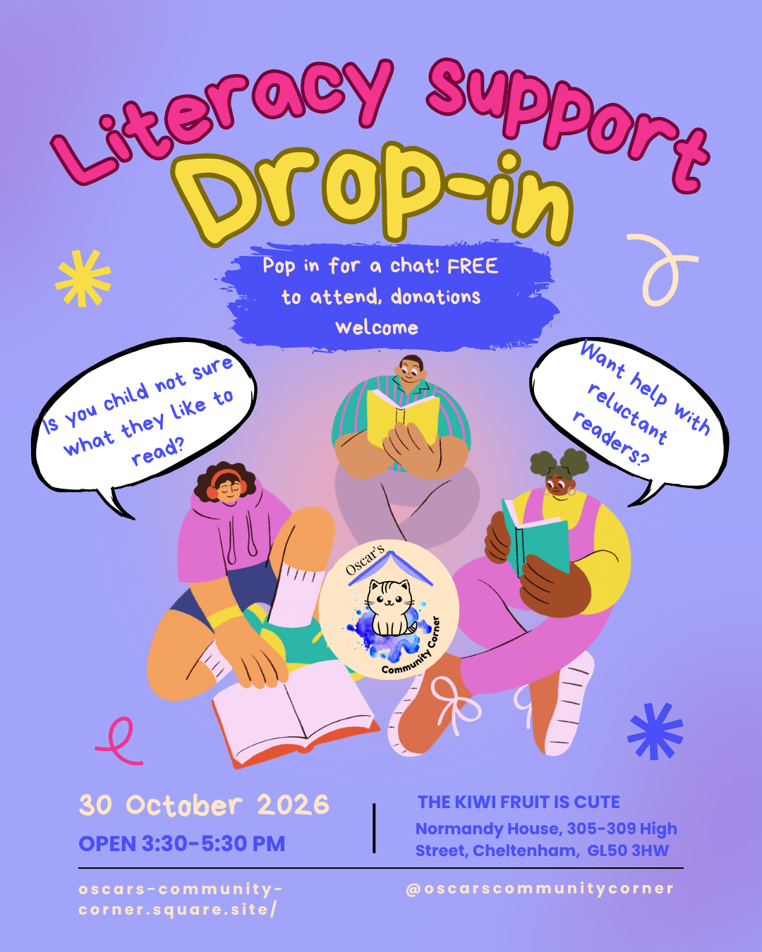 Literacy Support Drop-In Session - 30/10/2026