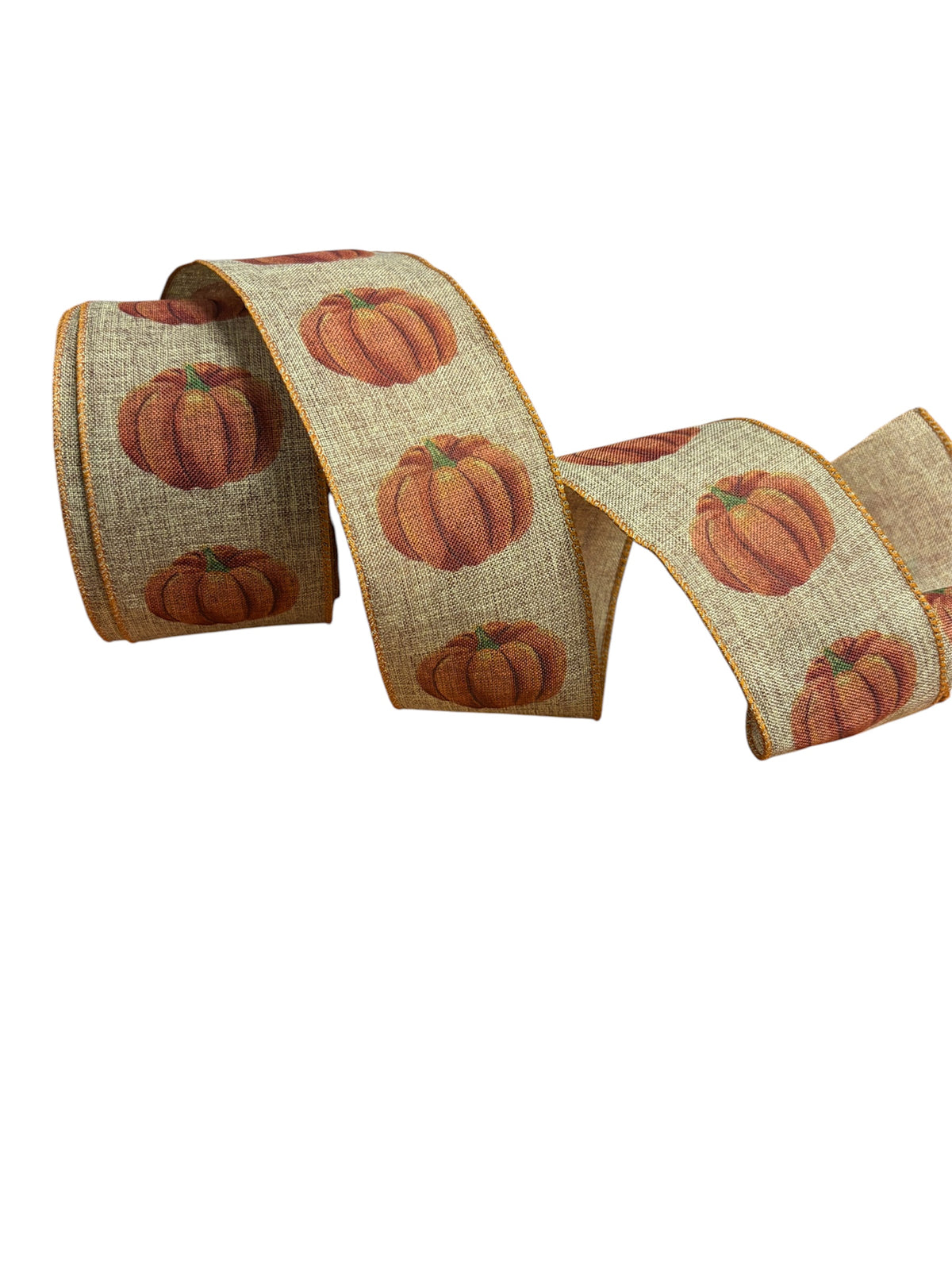 62mm Wired Pumpkin Ribbon (Price per 25cm)
