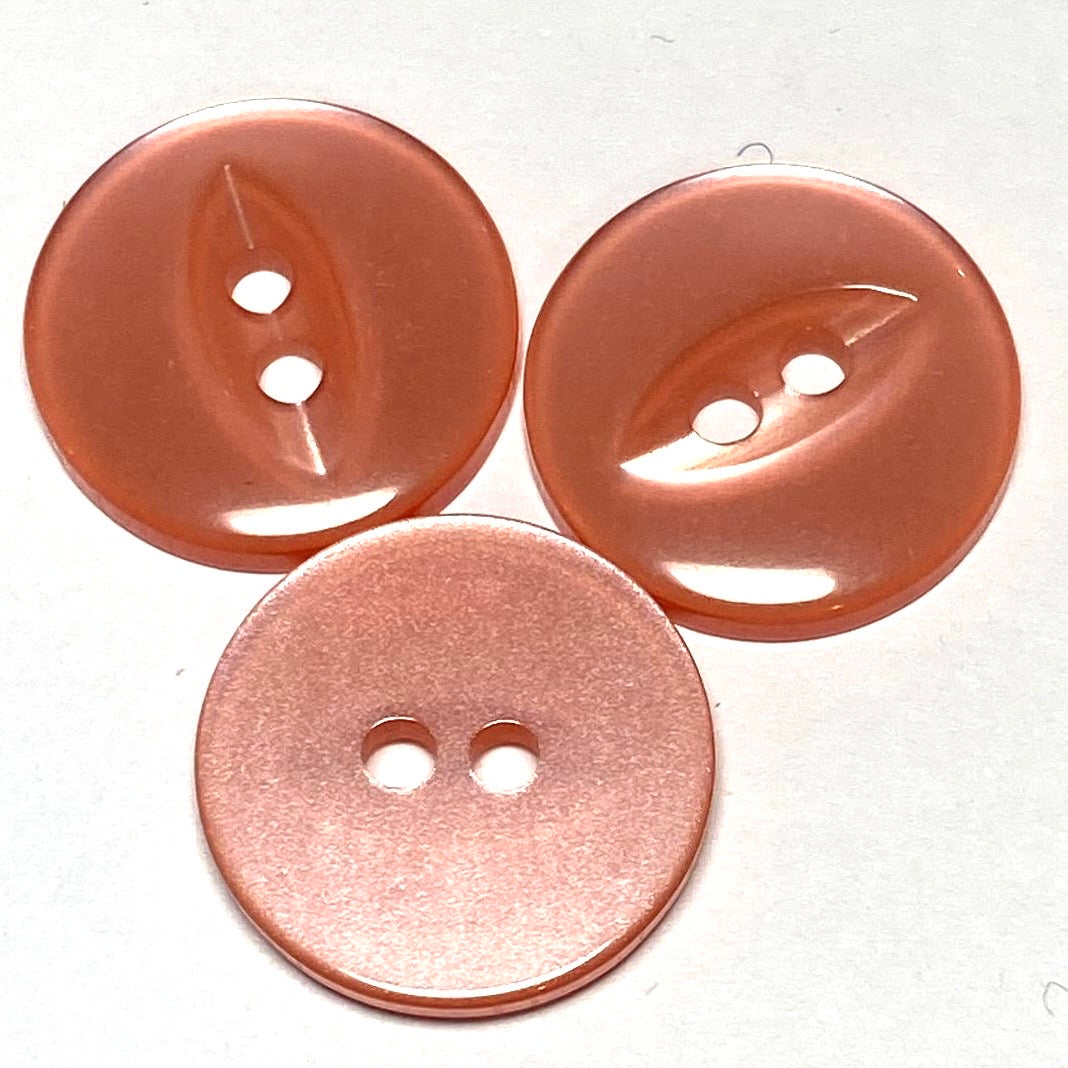 15mm Coral Fisheye 2 hole button (B35)