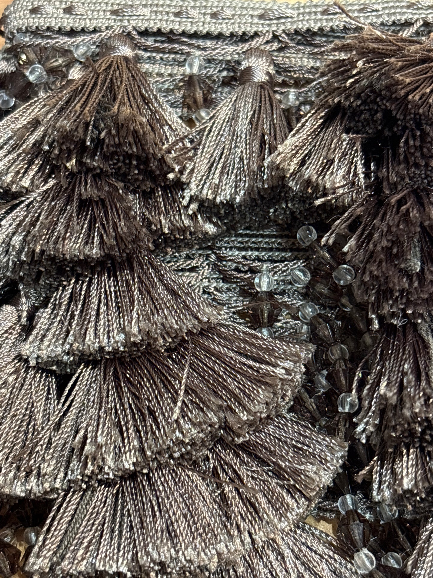60mm Tassle Beaded Braid Trim - 2 Colours (Price per 25cm)