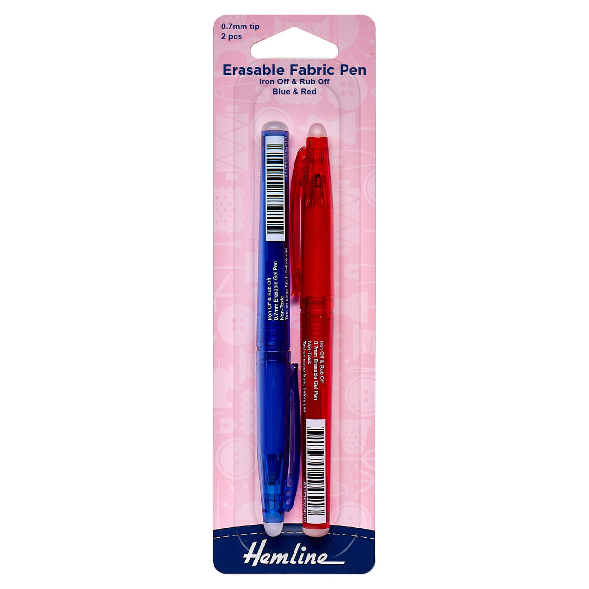 Hemline Erasable Fabric and Paper Pens