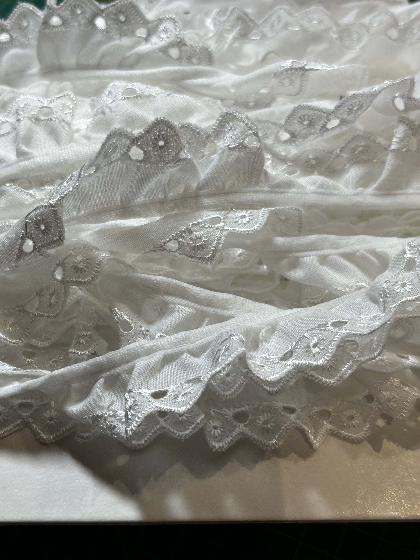 30mm Small Frill 1 Hole Broderie Anglaise Trim (Price Per 25cm)