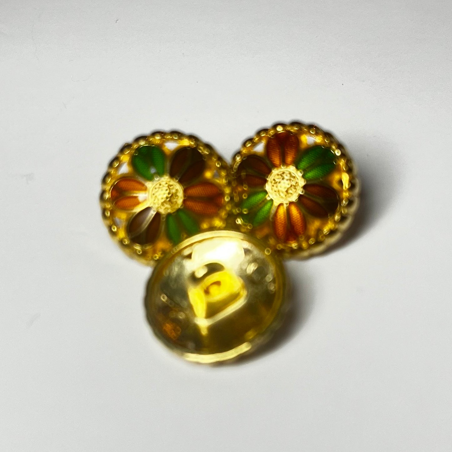 18mm MultiColoured Flower Button (B149)