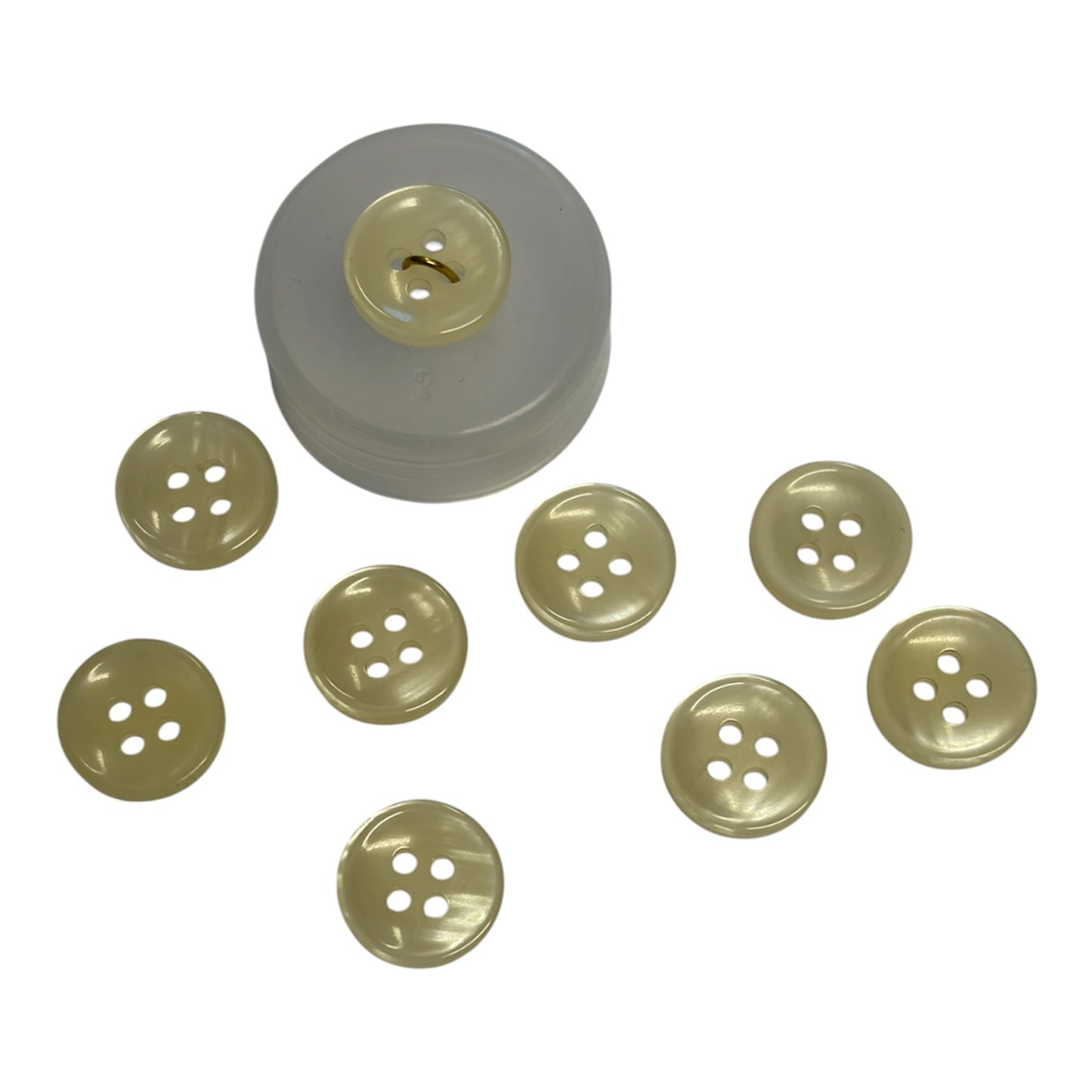 12mm Cream Four Hole Button