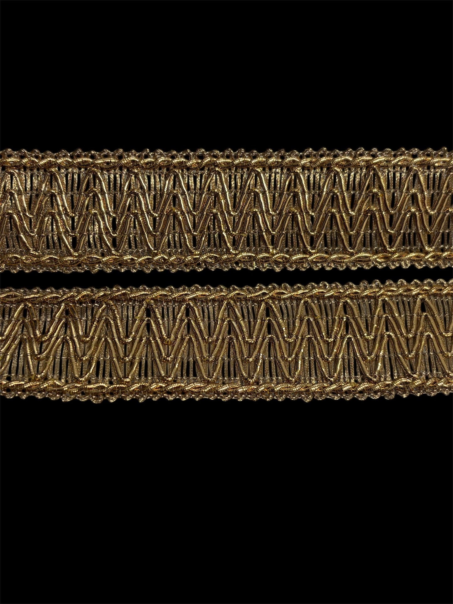 30mm Rose-tint Gold Zig-Zag Trim (price per 25cm)