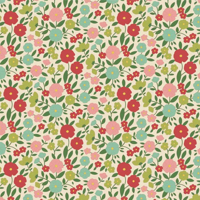 Tilda Wallflower 100% Cotton Fabric - Janice Green (Price Per Metre)