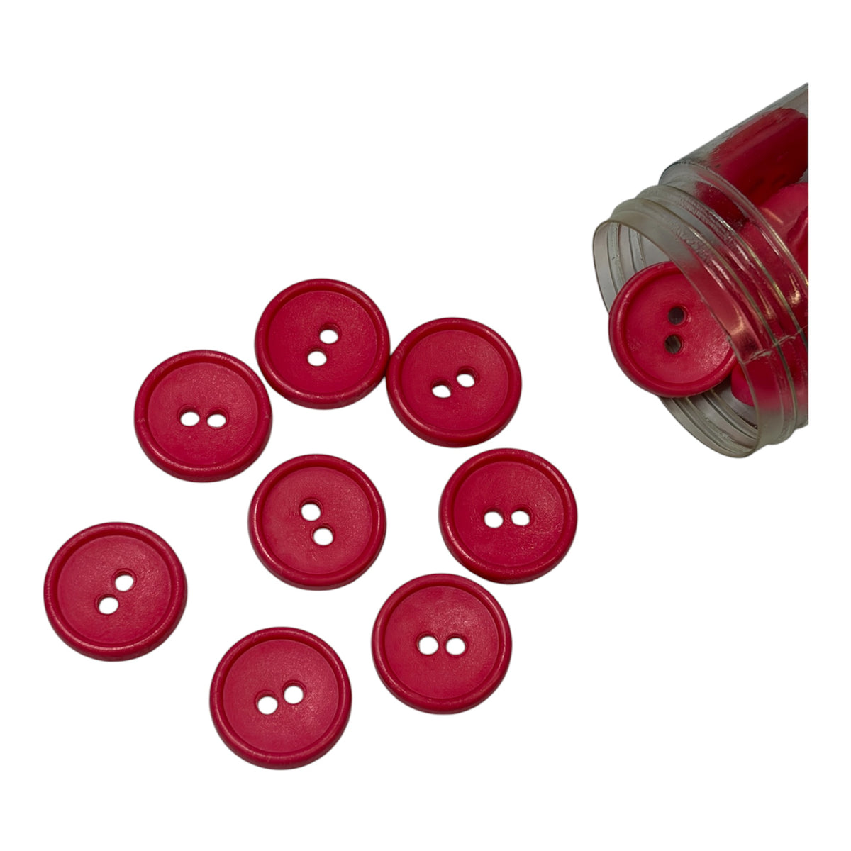 17mm Round Rimmed 2 Hole Button
