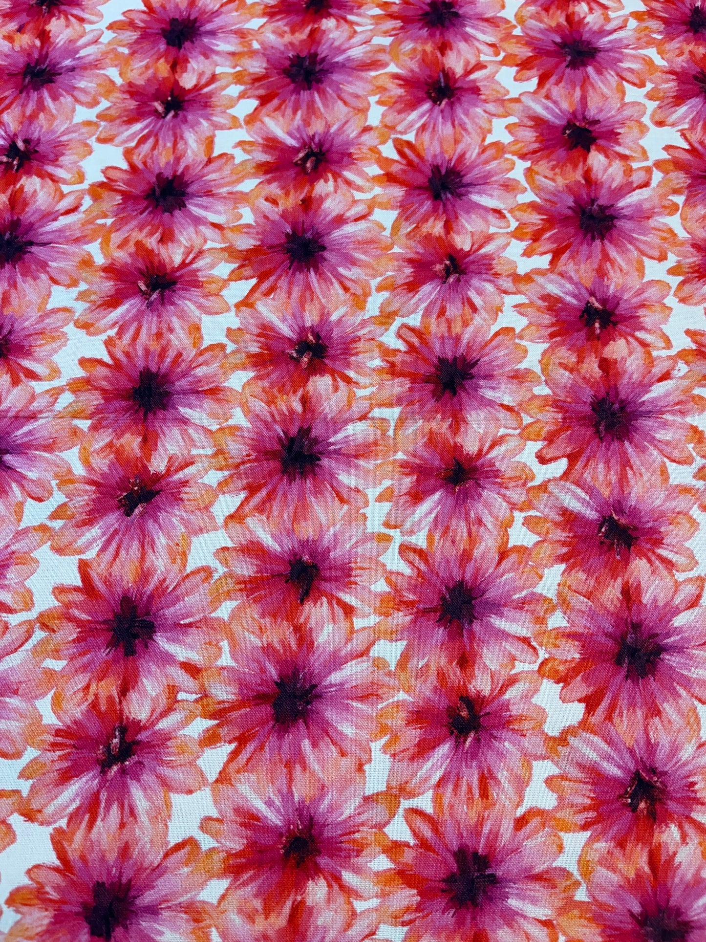 Blooming Flowers Cotton Fabric (Price Per 25cm)