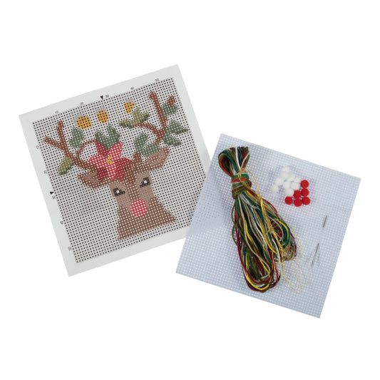 Trimits Counted Cross Stitch Kit Mini Christmas: Reindeer