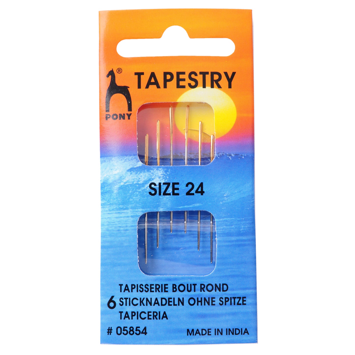 Pony Size 24 Tapestry Needles: Gold Eye