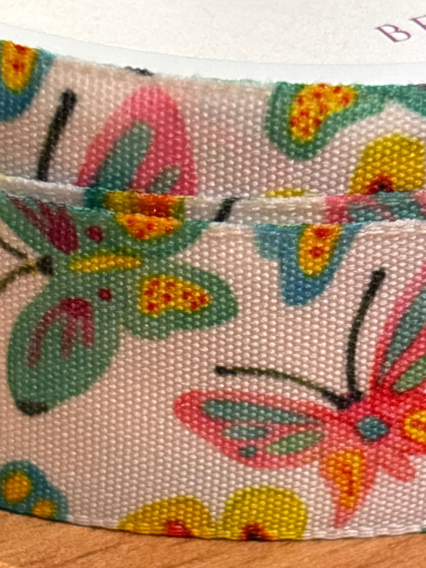 25mm Butterflies Rustic Taffeta Ribbon (Price per 25cm)