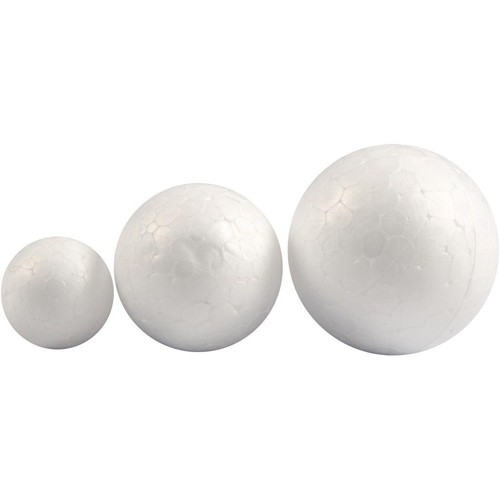 20, 30 & 40mm Polystyrene Ball Assortment - 12 Pieces
