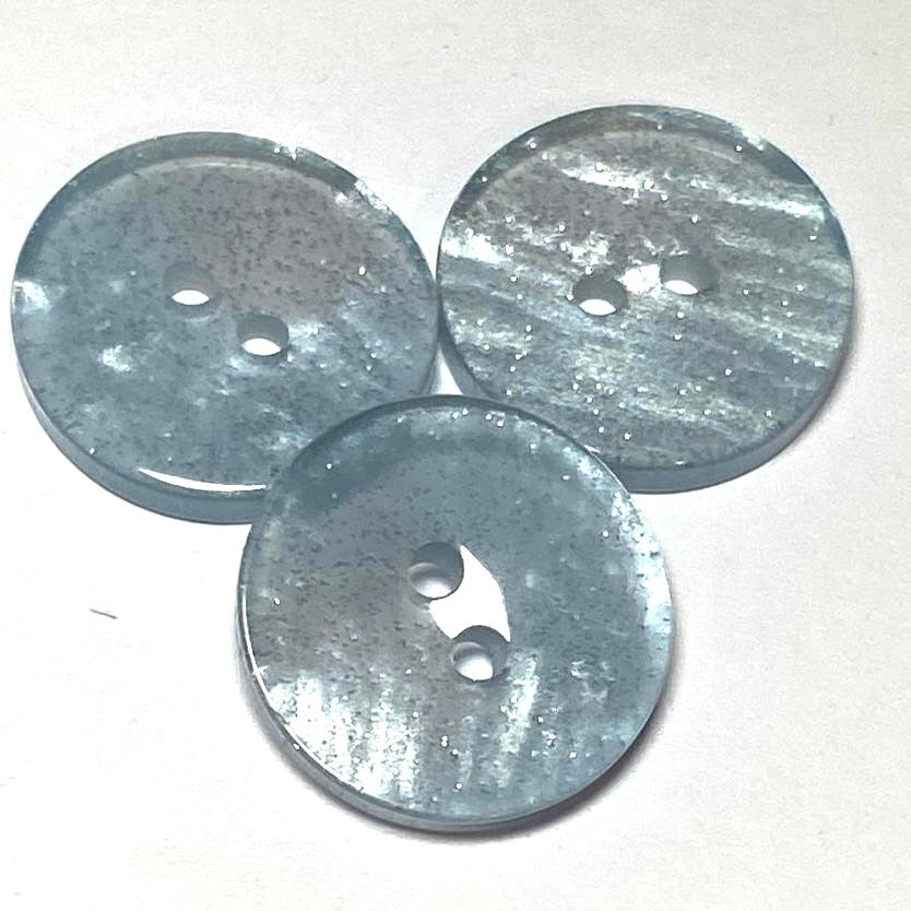 15mm Pale Blue Glitter 2 hole (B04)