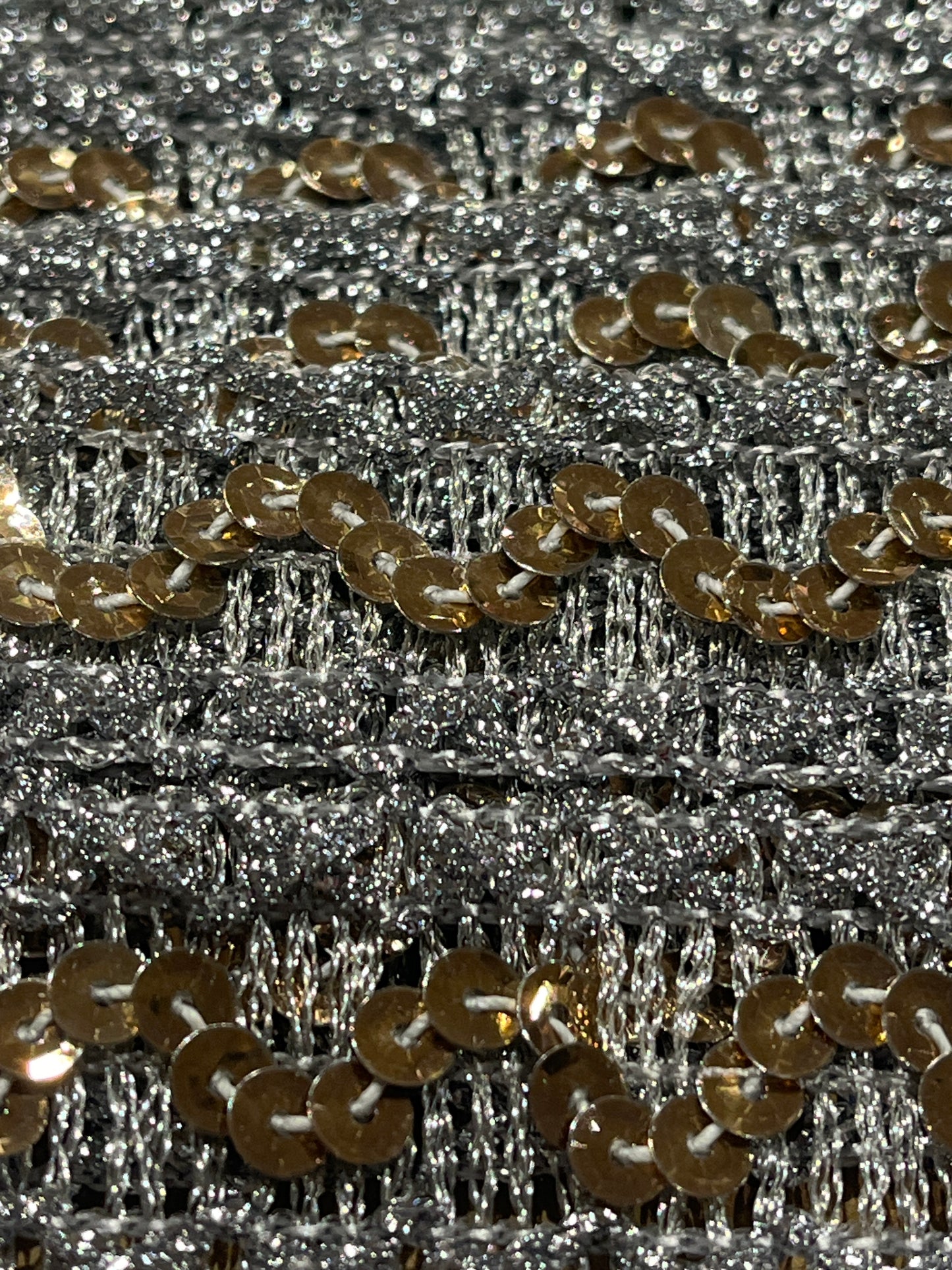 Gold Sequin Wave Silver Lurex Braid Trim (Price Per 25cm)
