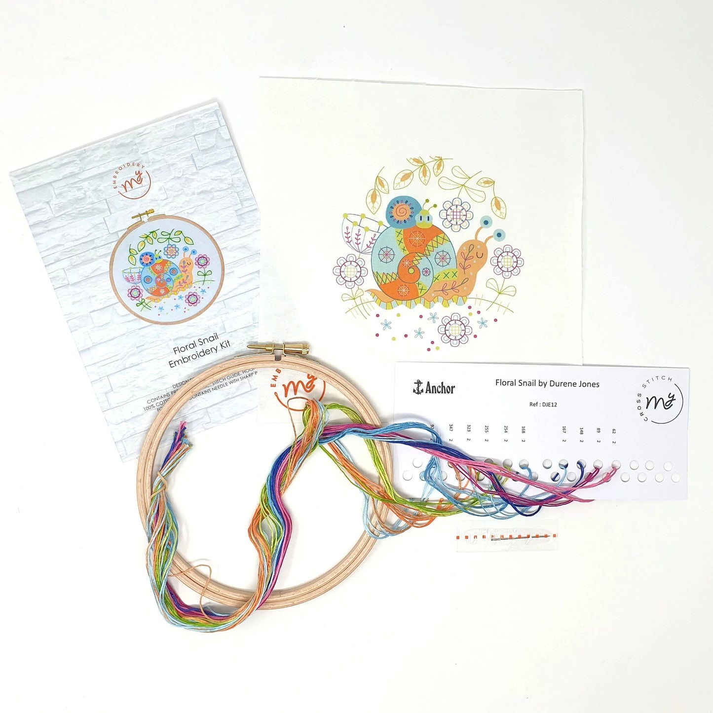 Floral Snail Embroidery Kit
