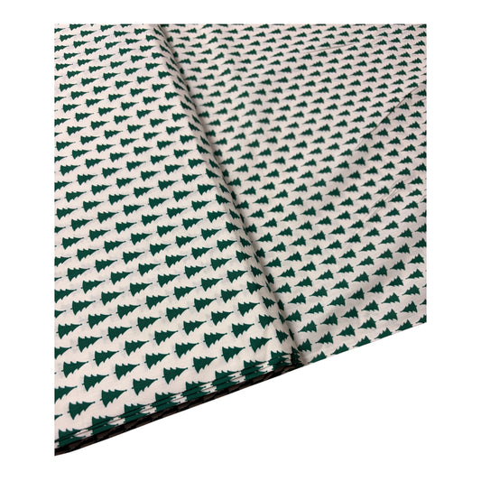 Green Christmas Tree 100% Cotton (Priced per 25cm)