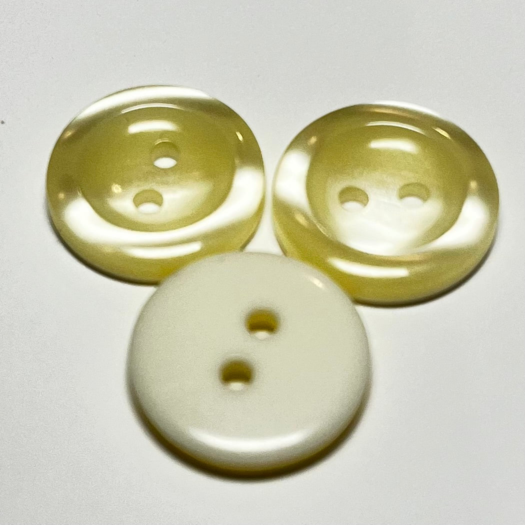 15mm Yellow 2 Hole Button