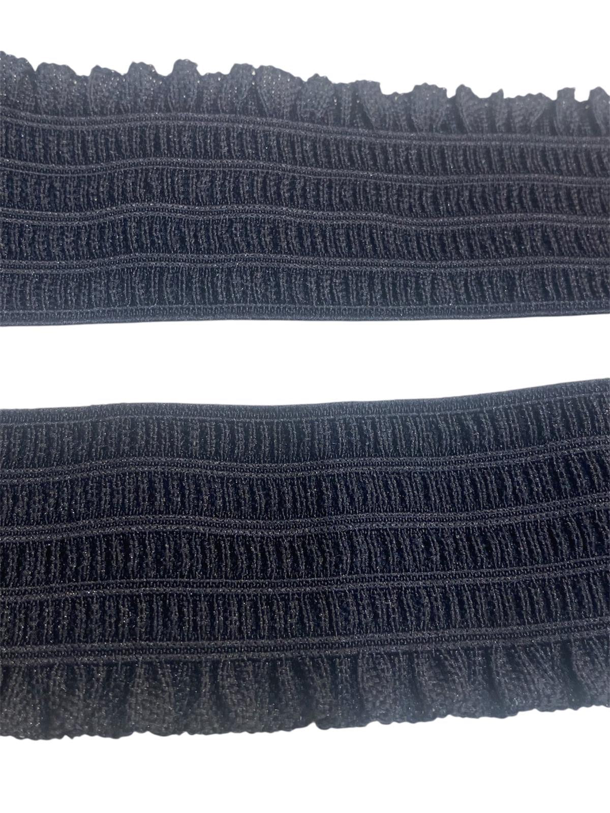 52mm Black Frill Edge Elastic (Price per 25cm)