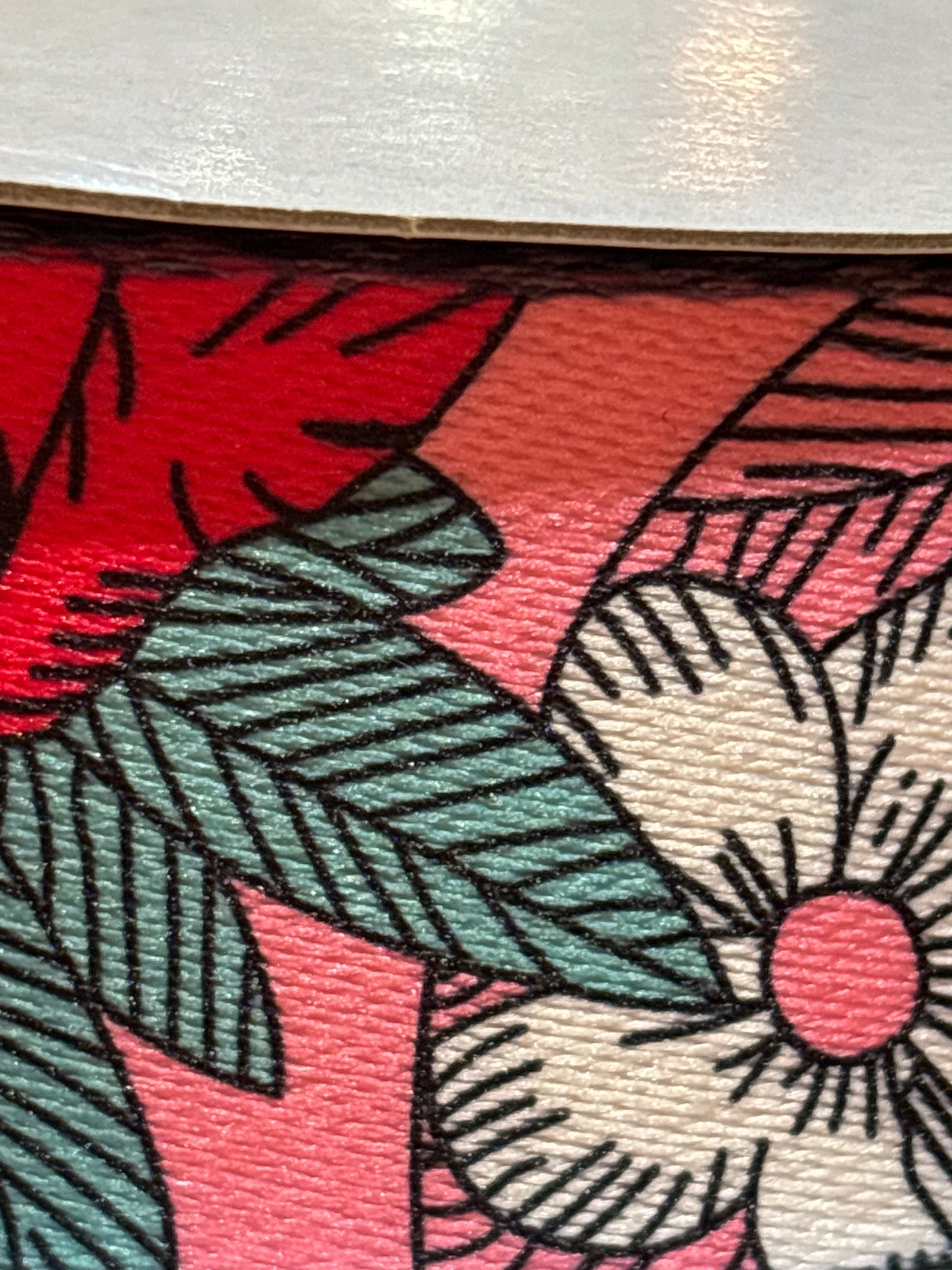 38mm Patterned Webbing - Pink Flower (Price per 25cm)