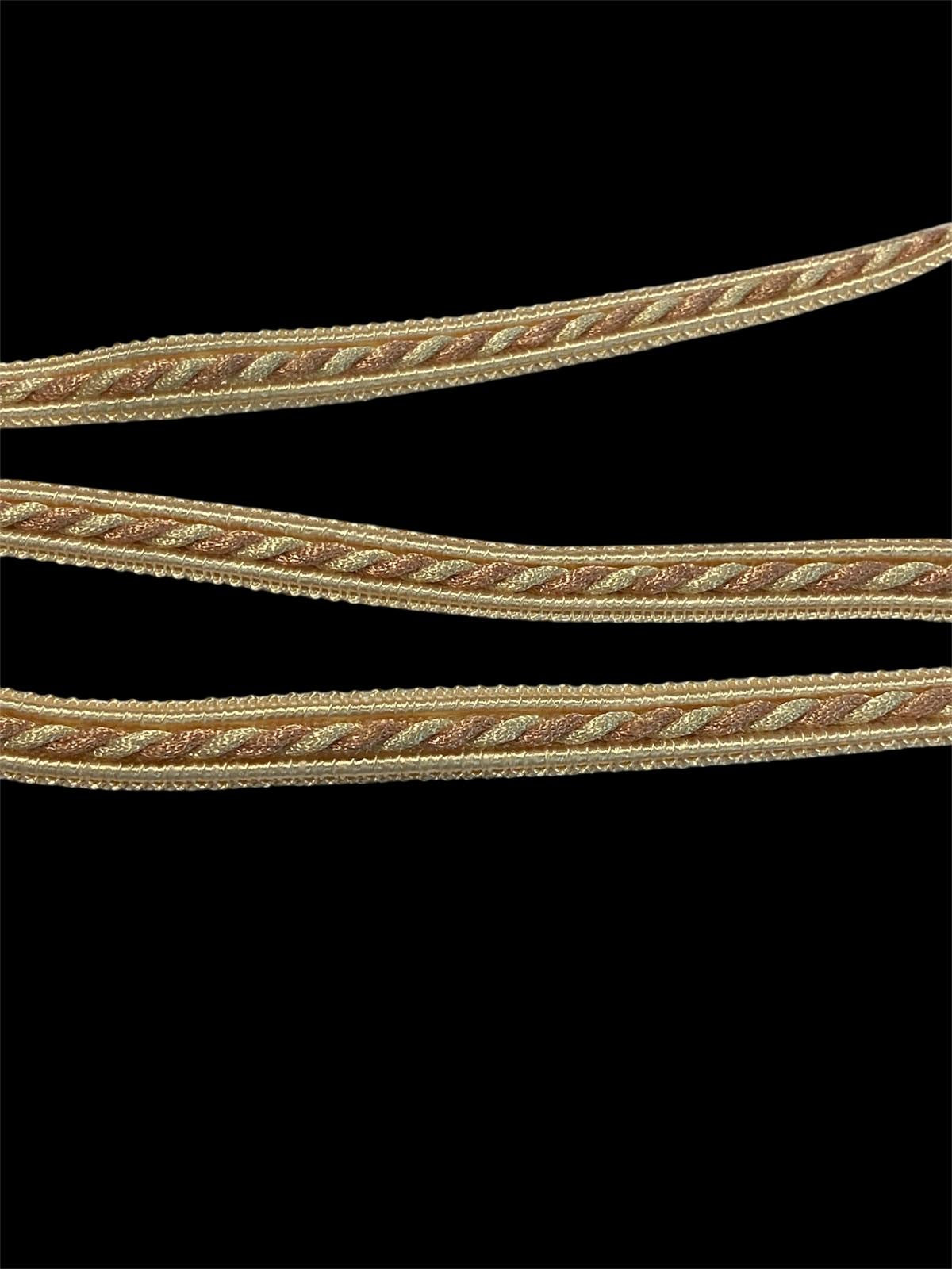 10mm Flat Braid - Cream & Pink Twist (Price per 25cm)