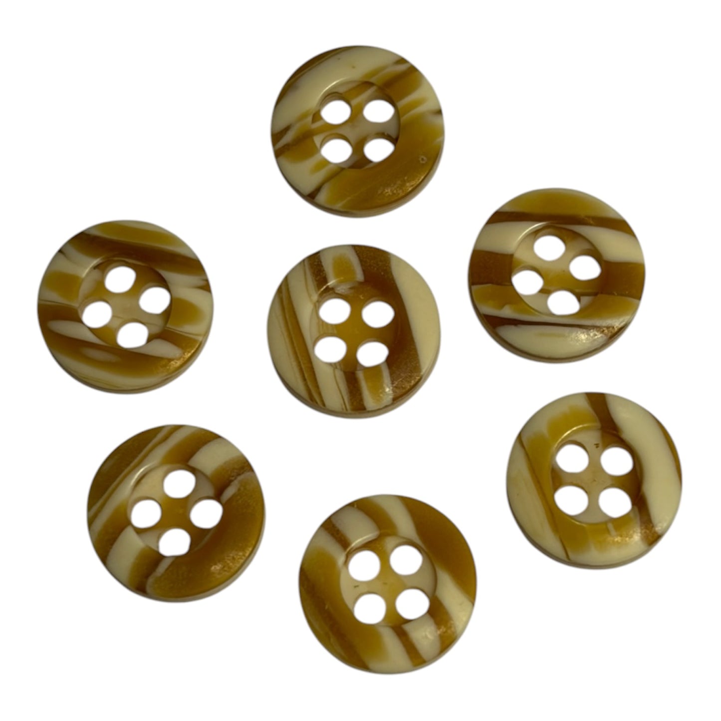 9mm Toffee and Cream 4 Hole Button