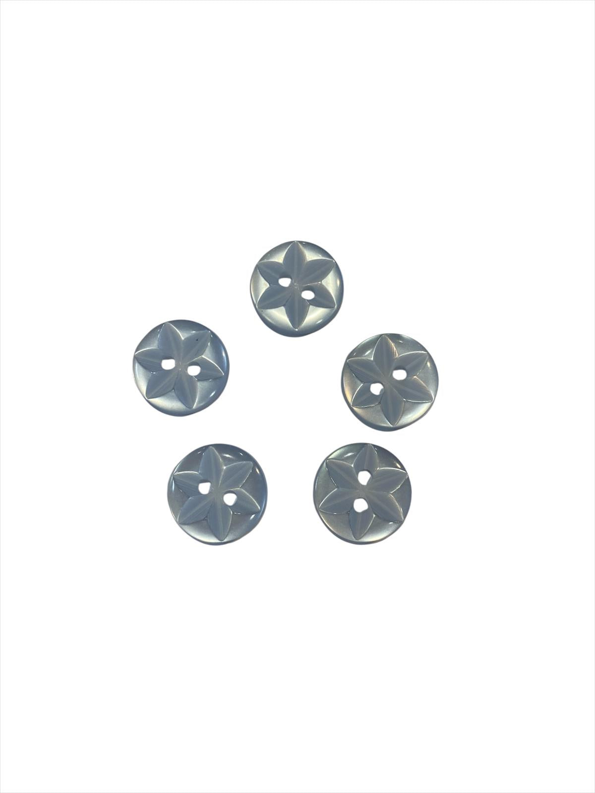 14mm Baby Blue Star 2 Hole Button