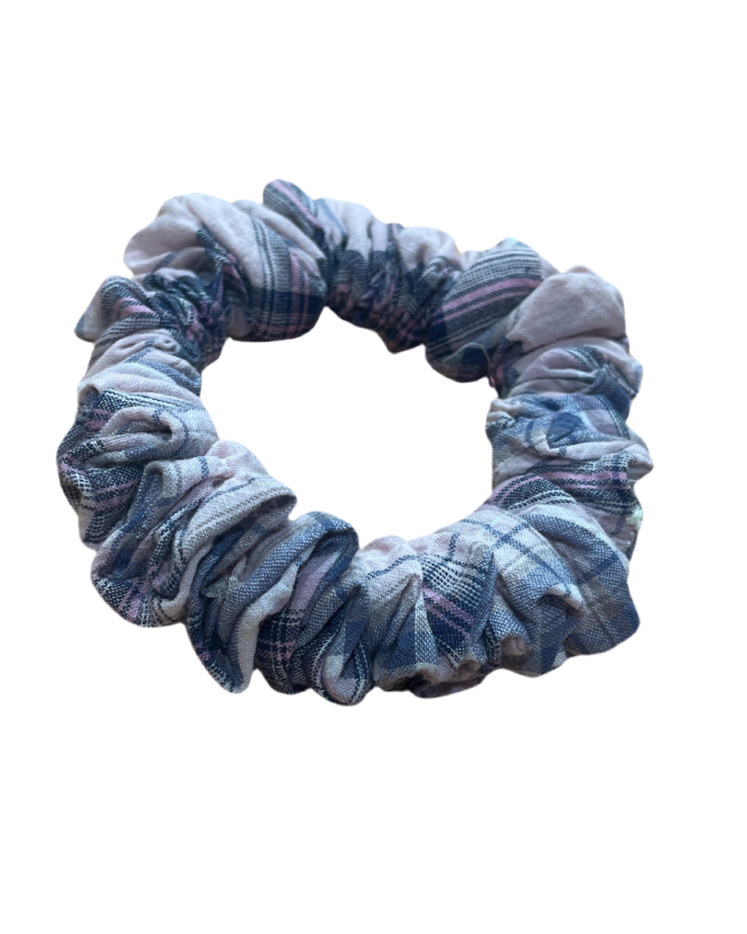 Purple Plaid Mini Scrunchie