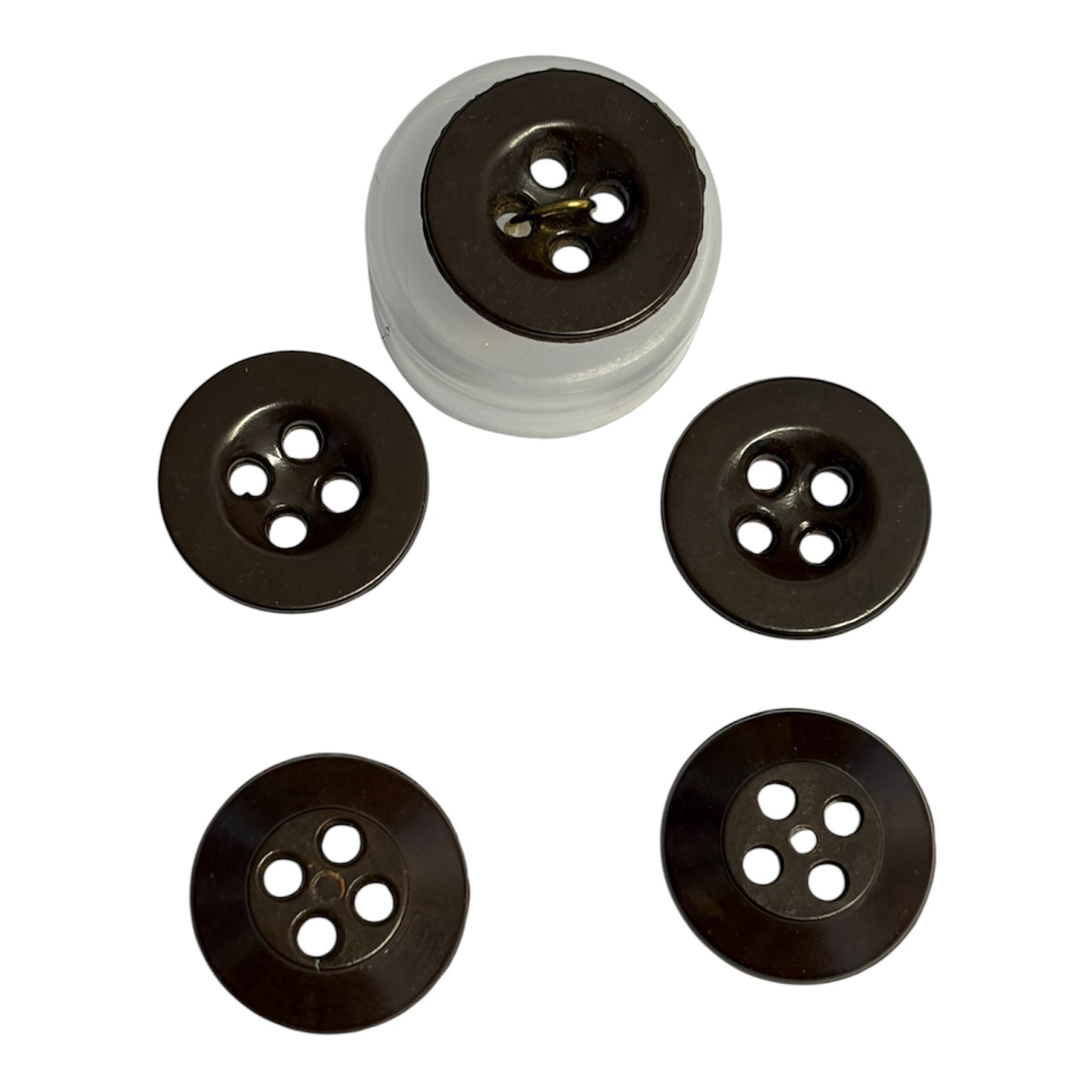 17mm Dark Brown Dipped Centre 4 Hole Button