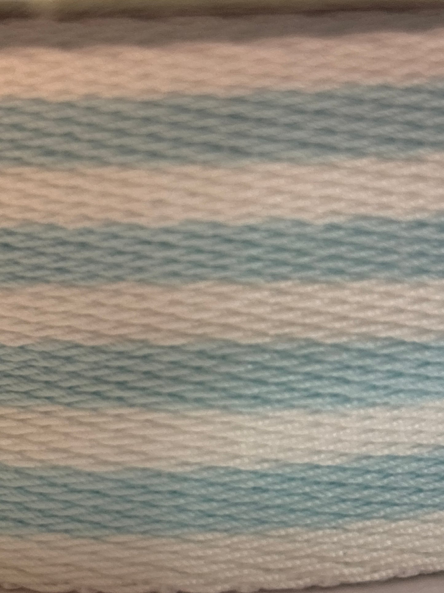 38mm Striped Webbing - Pale Blue / White (Price per 25cm)
