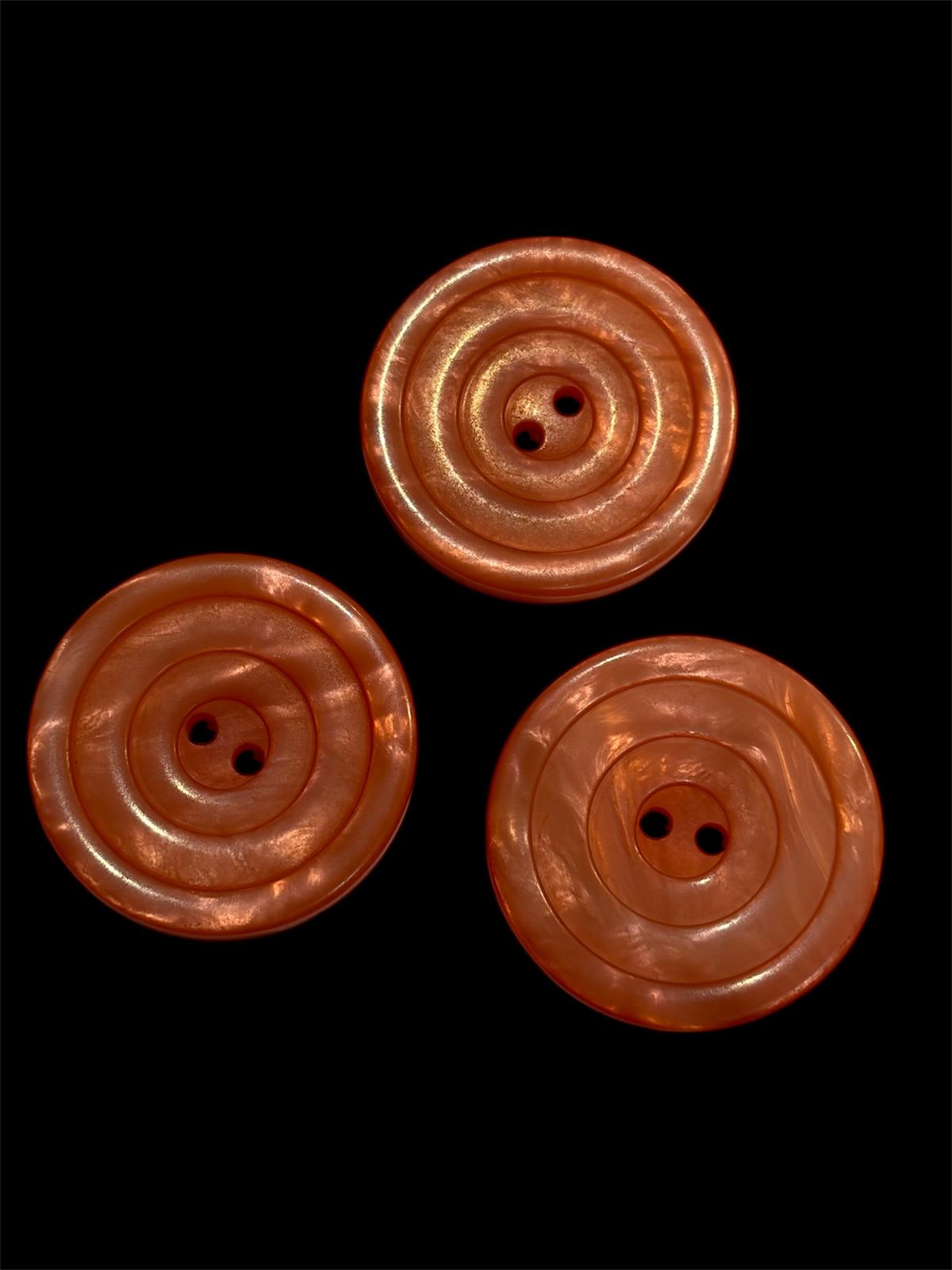 38mm Tiered 2 Hole Button - Coral