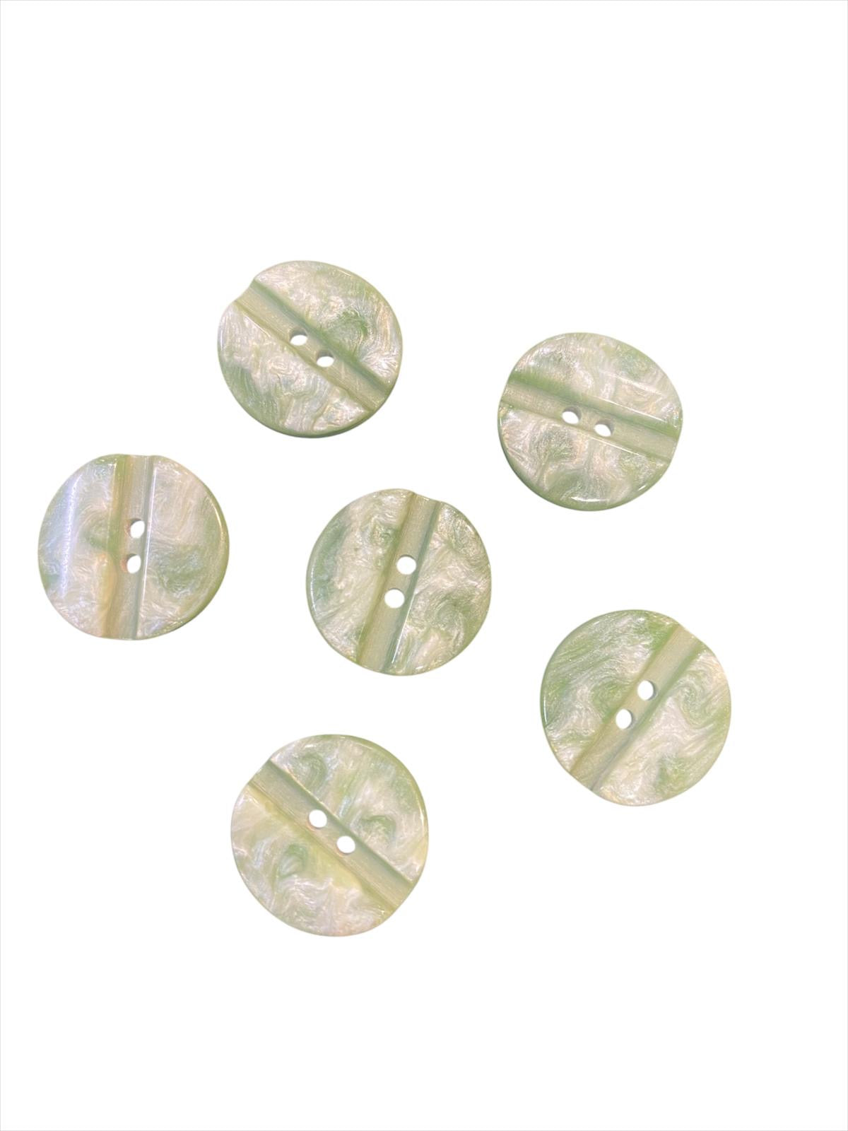 18mm 2 Hole Pearlised Sage Green Button