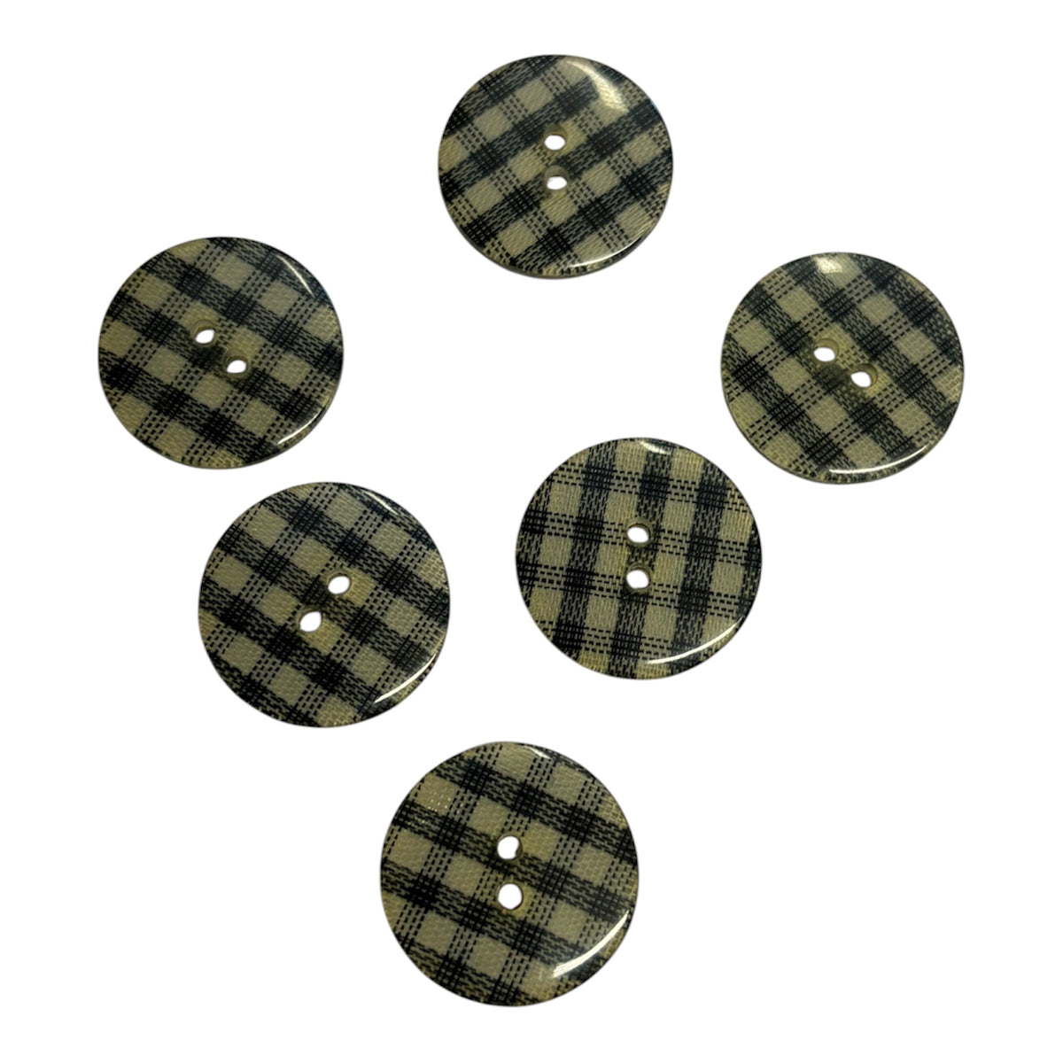 Black Check 2 Hole Buttons (3 Sizes)