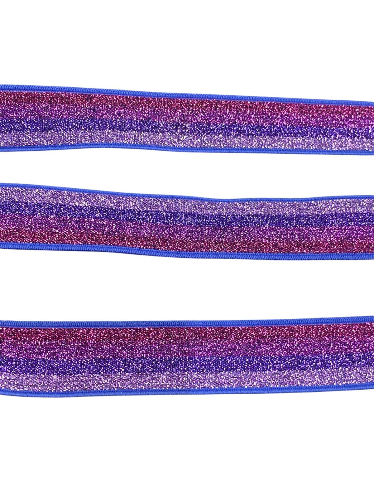 25mm Stripe Glitter Elastic - 2 Colours (Price per 25cm)