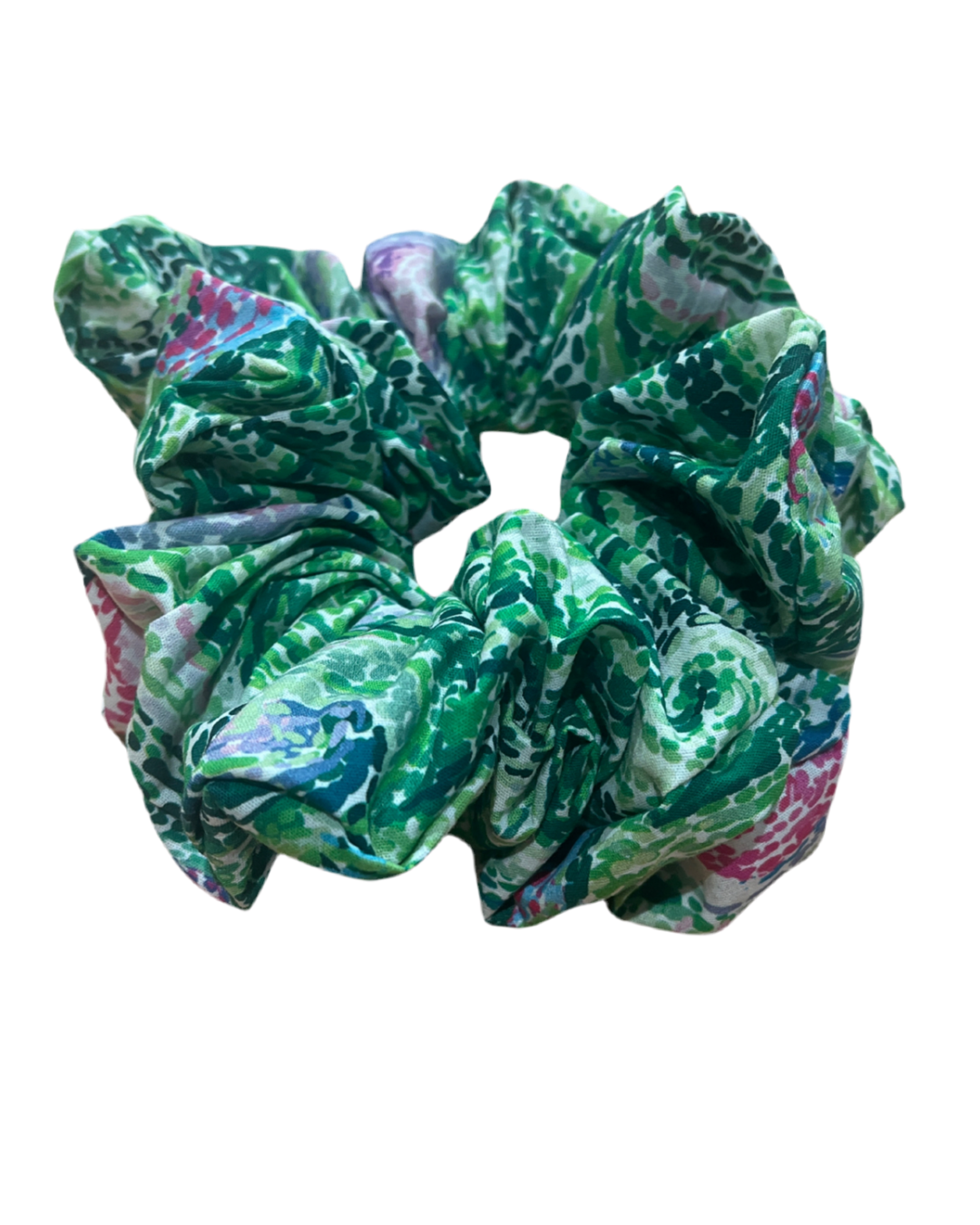 Green Batik Scrunchie