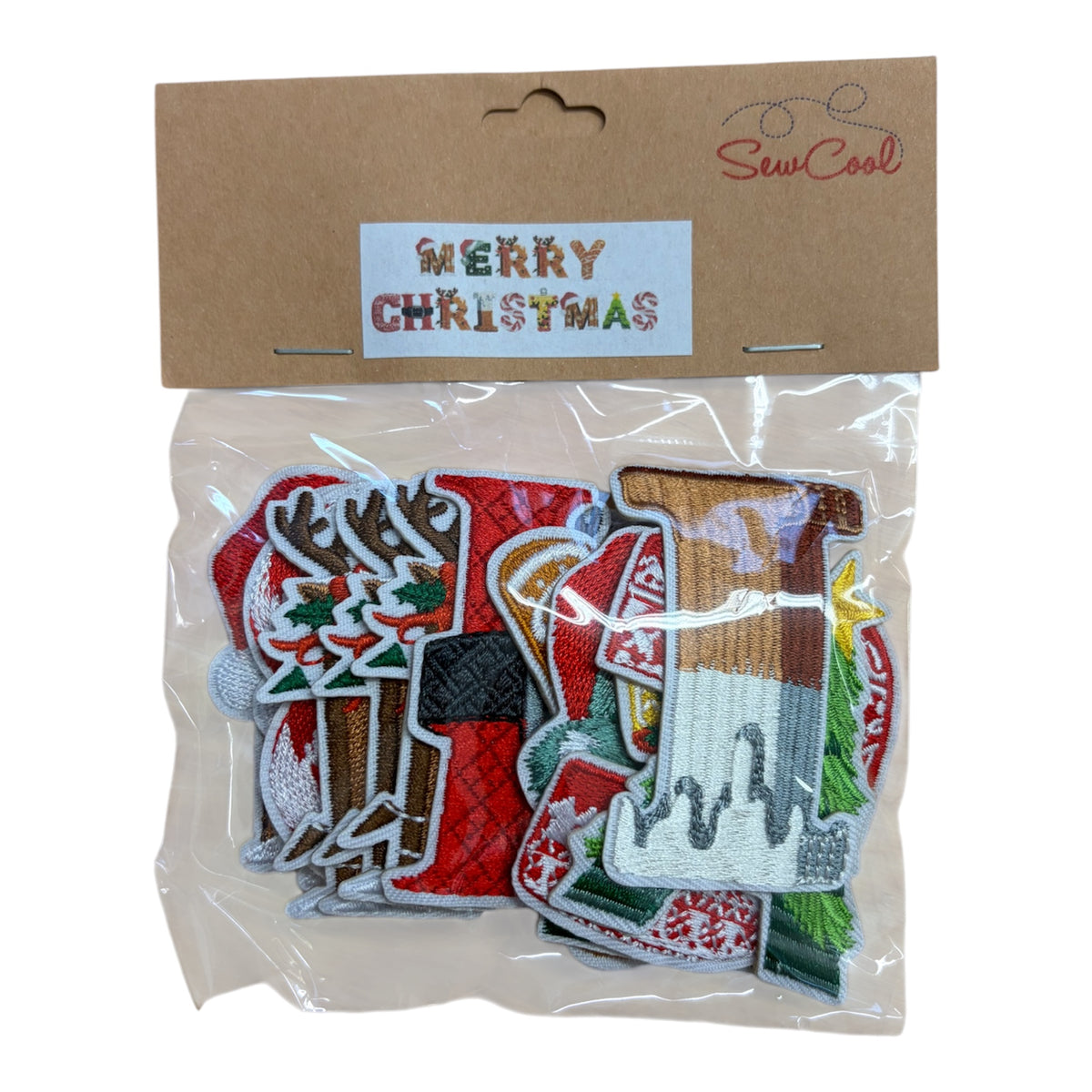 Merry Christmas Iron on Motif Pack 14pcs