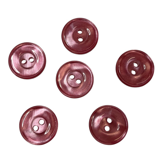 17mm Round Large Rim 2 Hole Button (Various Colours)