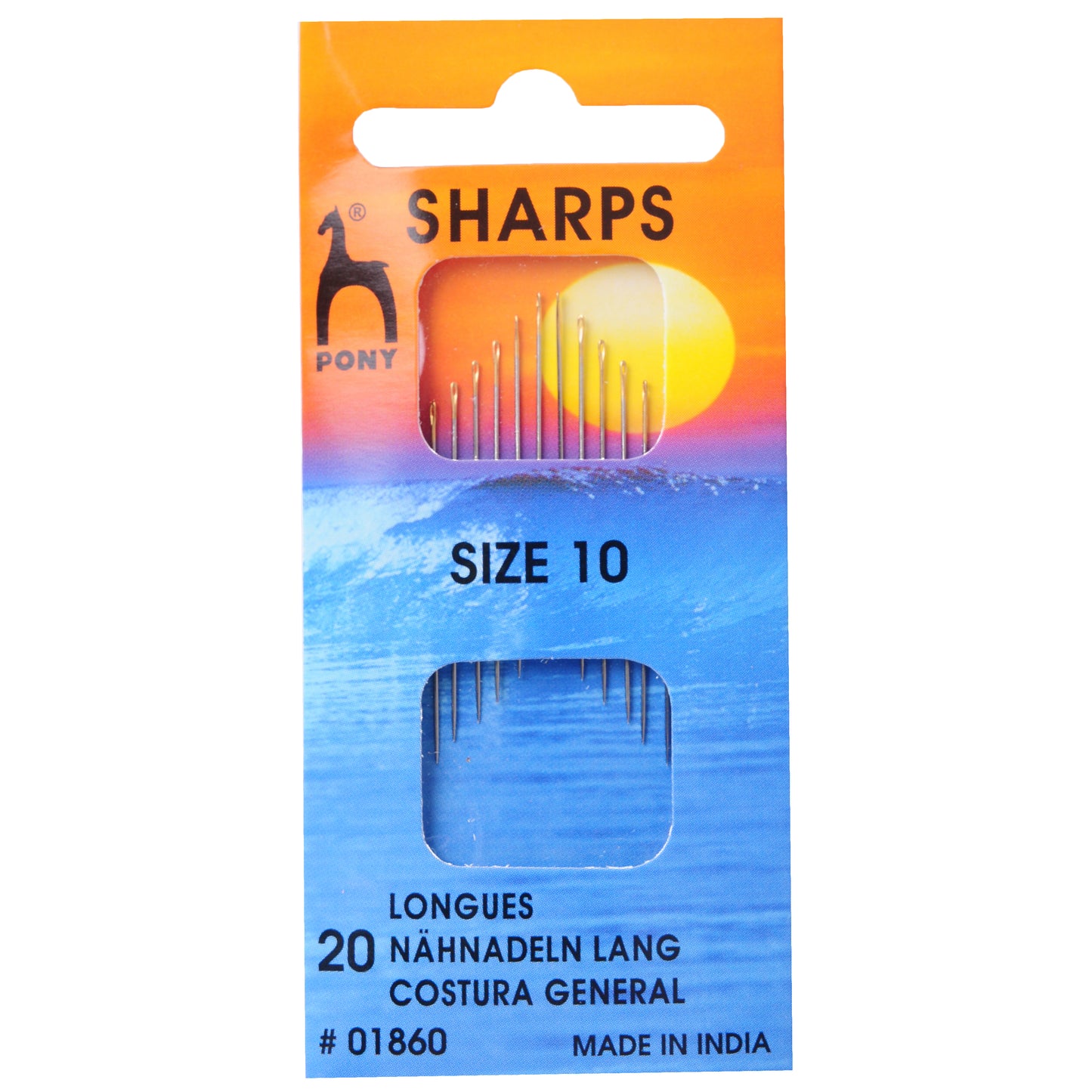 Pony Gold Eye Needles - Sharps - Size 10