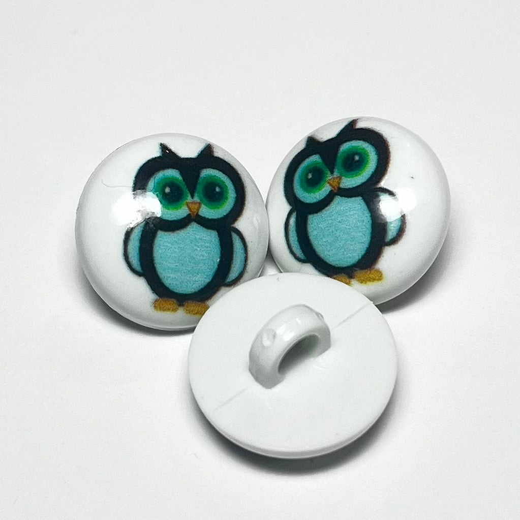 15mm Owl Shankback Button