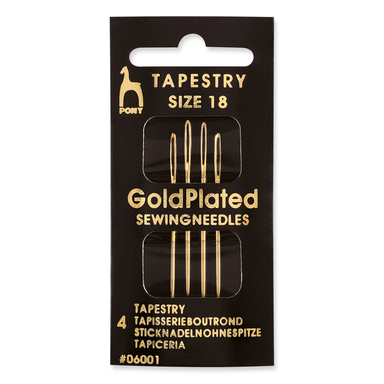 Pony Gold Plated Tapestry Size 18 Hand Sewing Needles