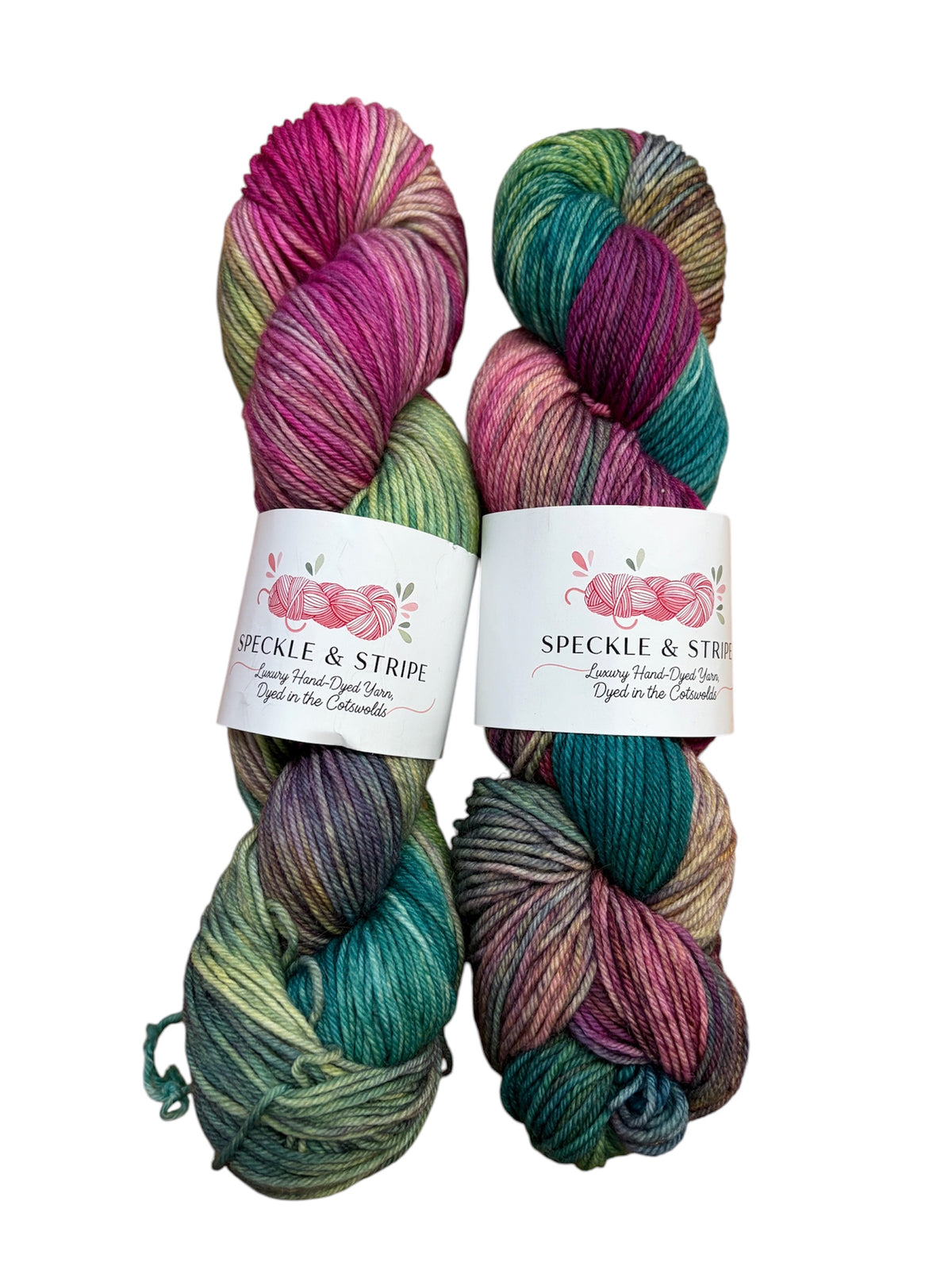 Speckle & Stripe Luxury Hand Dyed Platinum DK Superwash BFL (Various Colours)