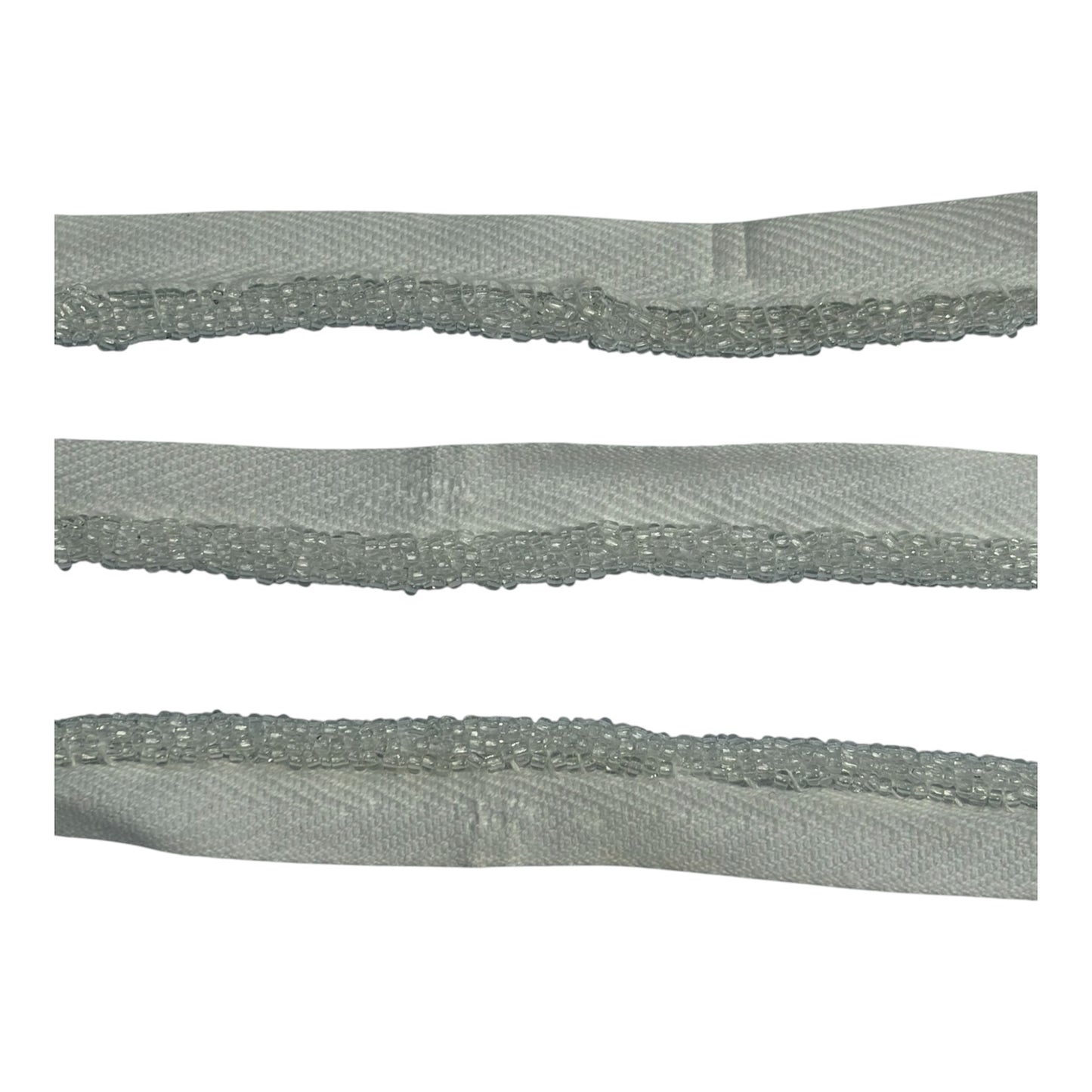 6mm White Beaded Flanged Cord Trim (Price per 25cm)