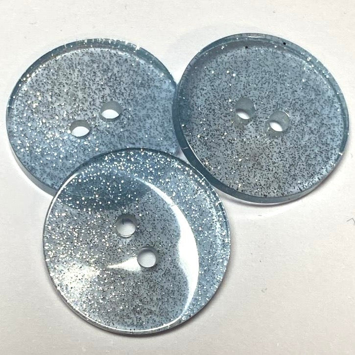 17mm Pale Blue Glitter 2 hole button (BO3)