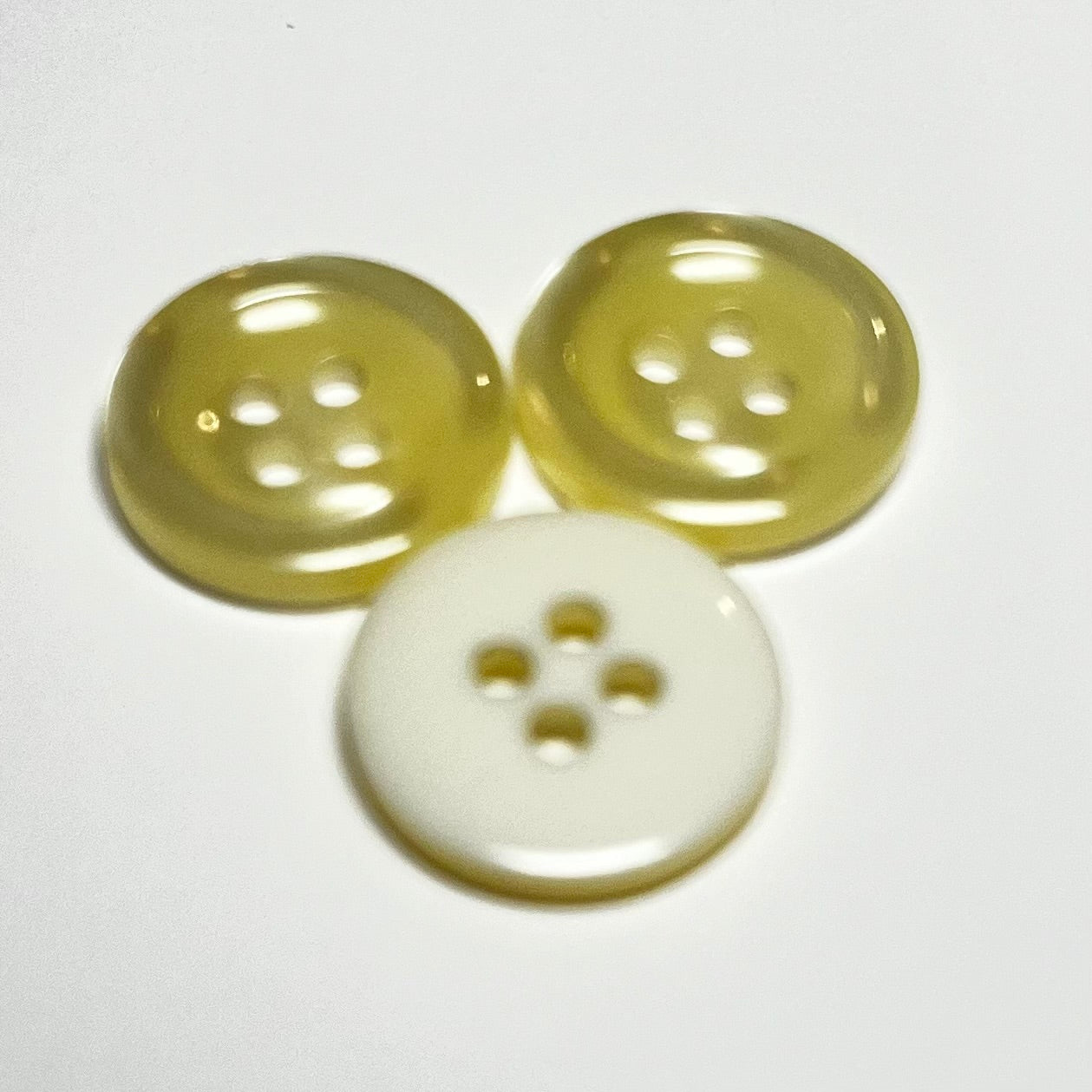15mm Yellow 4 Hole Button