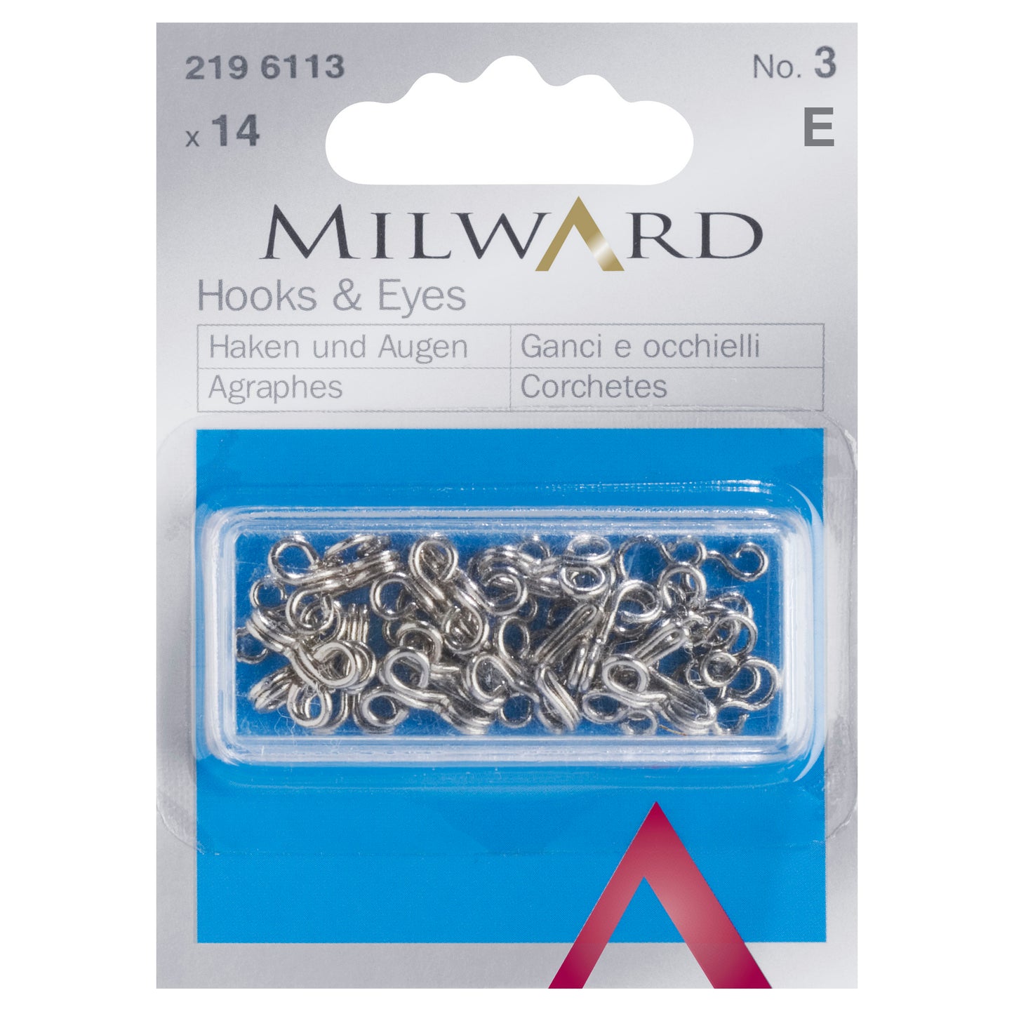 Milward Hook & Eyes (2 colours, 3 sizes)