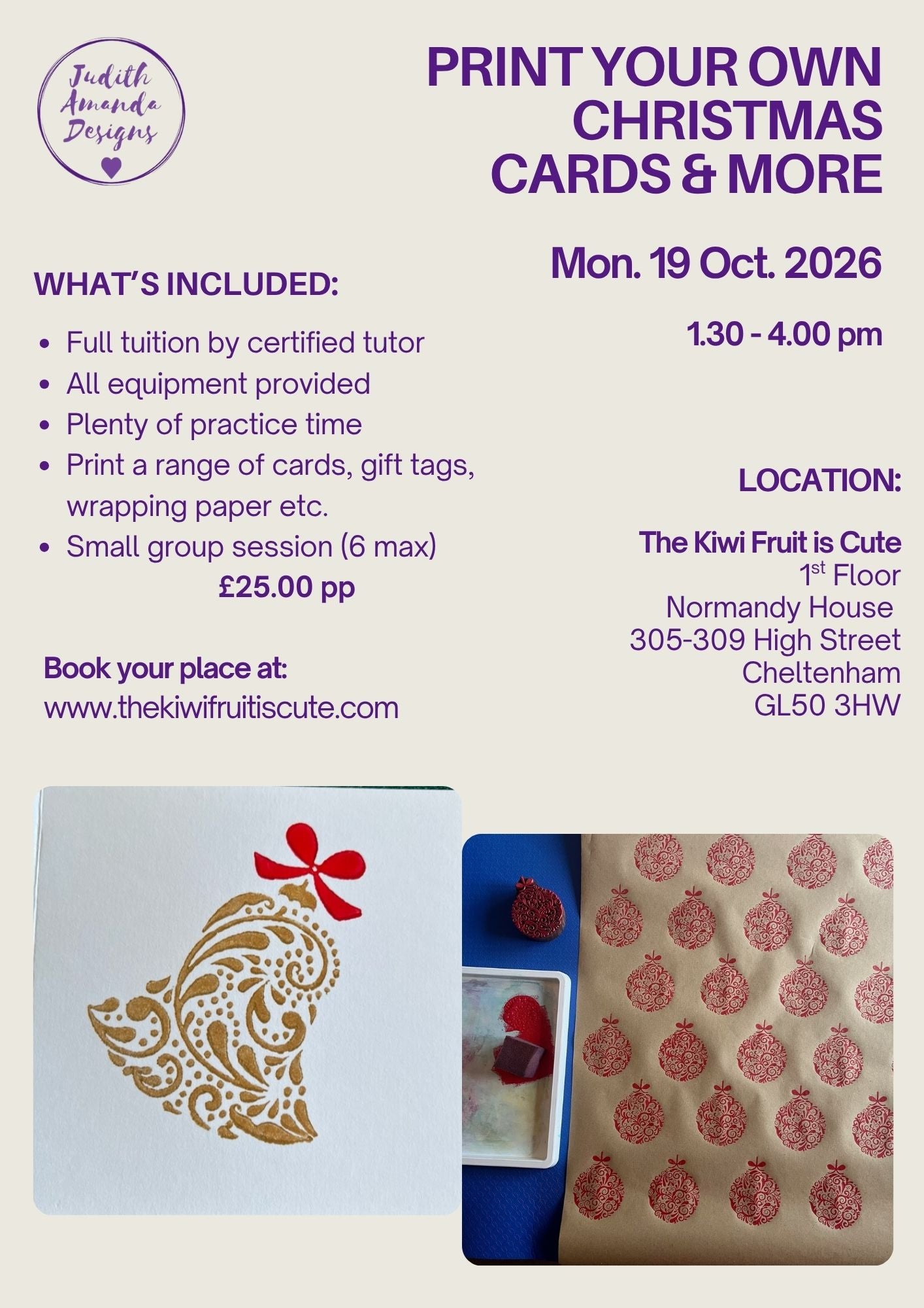 Indian Block Print Your Own Christmas Cards & More 19/10/2026
