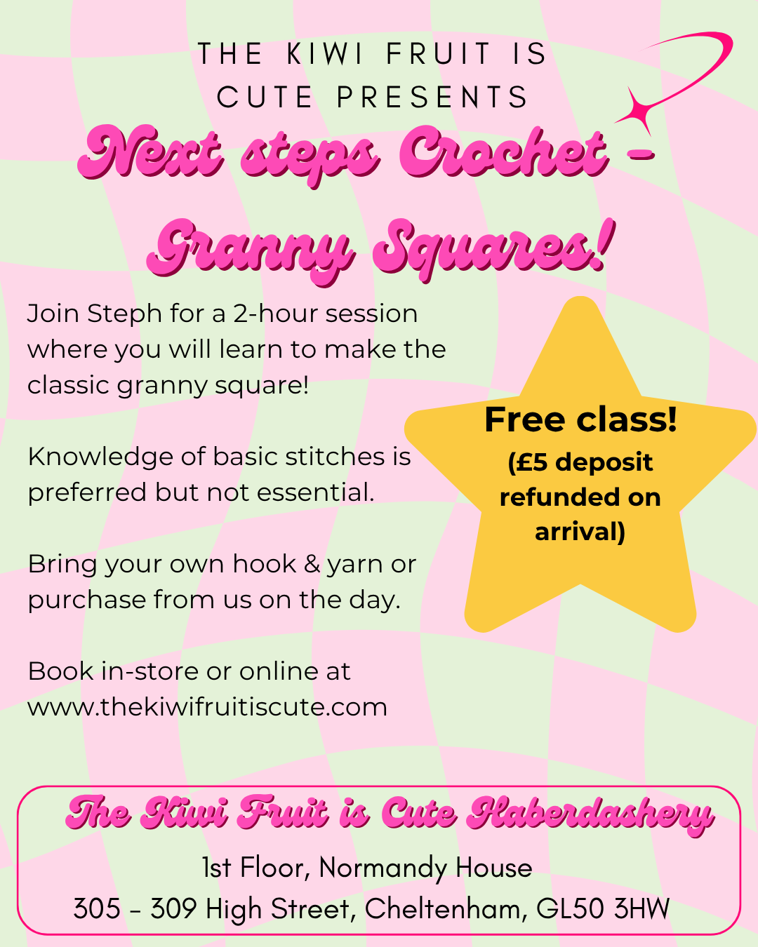 Free next steps crochet class (Multiple Dates)